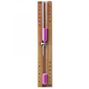 15 Minutes Sablier Sauna, Sablier Sauna Sable Minutes Rotatif en Bois avec Horloge en Verre et Sables Roses