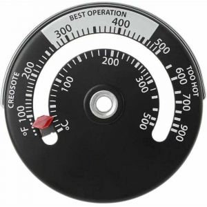 Thermom&egrave;tre de Po&ecirc;le Magn&eacute;tique Thermom&egrave;tre &agrave; Feu pour Le Compteur de Temp&eacute;rature pour Tuyau de Chemin&eacute;e en Bois Rond Four