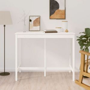 Bonnevie - Table haute Table de bar - Mange-Debout Blanc 140x80x110 cm Bois massif de pin BV599829