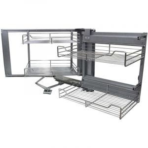 Monster Shop - KuKoo – 4 Paniers Coulissants d'Angle Côté Droit en Métal pour Placard ou Cabinet de Cuisine entre 90 – 100cm