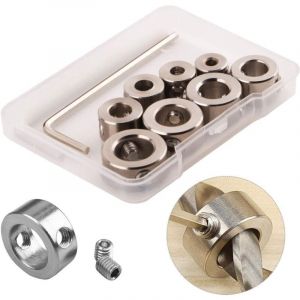 Dolaso - 3-10mm Foret Profondeur Butée Anneau Anneau Positionneur Anneau Positionneur Positionneur Durable Foret à Bois avec Clé Hexagonale (8PCS