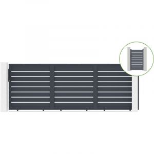 Casanoov - Portail coulissant 4,5m vogel H.160cm alu + portillon vogel H160 gris