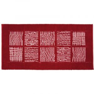 Emmevi Mv S.p.a. - Tapis de Bain Doux Coton Shaggy Antid&eacute;rapant Absorbant Bordeaux - 65x140 cm