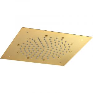 Pommeau de douche encastrable au plafond 30 x 30 cm SD4960303OS &ndash; Acier inoxydable &ndash; Couleur or bross&eacute; &ndash; Syst&egrave;me anticalcaire &ndash; Pollini Acqua Design