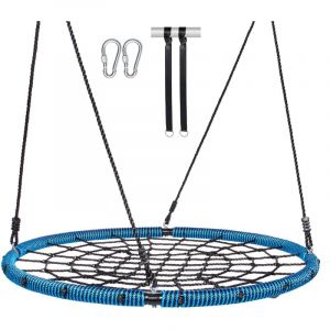 Mophorn - Balançoire en toile d'araignée , balançoire ronde de 40 pouces pour enfants en extérieur, capacité de 750 lb, siège en corde tissée stable