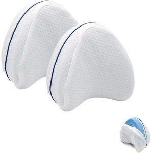 2x Oreiller Jambes Orthopédique. Coussin Ergonomique Releve-Jambes. Coussin Genoux pour Dormir Sur le côté avec Memoire Forme pour Soulagement de