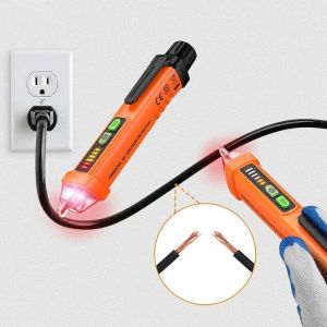 Non-Contact AC Voltage Tester Pen, AC 12-1000V, LED Flashlight, Buzzer Alarm for Live/Null Wire Judgment OUYLAF