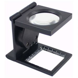 ZVD-Loupe compte-fils pliant pliable avec monture en métal peint en noir