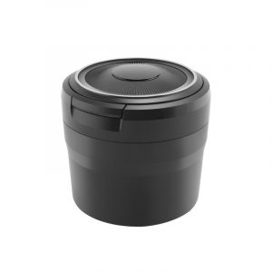 Tlily - Cendrier Portable avec Porte-Gobelet à LumièRe led Auto Plateau Cendres pour Voiture Cendriers Sans FuméE Accessoires de Voiture, Noir
