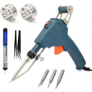 Fer &agrave; Souder Kit de Soudage Electrique, 60W Pistolet &agrave; Souder Outil de Soudage &agrave; Une Main Fil &agrave; Souder et Pompe &agrave; Dessouder pour L'&eacute;lectronique et