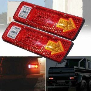 Phasat - 2Pcs 12V Camion Remorque Feu Arrière 19 led Étanche Feu Stop Inverse Clignotant Feu Arrière Licence Lumières pour rv Remorque Camionnette