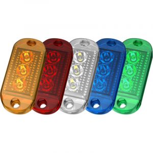 Feu lat&eacute;ral LED 3LED 6LED 2835 6W DC12-24V IP65, feu de signalisation blanc jaune rouge bleu vert, feu d'angle pour camion poids lourd voiture engin