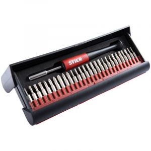 Jeu de tournevis de précision 29 pièces, Vis à fente, Phillips, Pozidriv, six sans creux, Torx, Tri-Wing - Stier