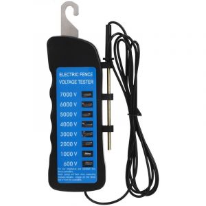 Testeur de tension de cl&ocirc;ture &eacute;lectrique, 7 kV, 8 LED, 600 V-7 000 V, testeur de cl&ocirc;ture agricole portable avec sonde, d&eacute;tecteur de d&eacute;fauts de