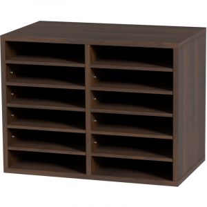 Mophorn - Organisateurs de litt&eacute;rature, bo&icirc;te aux lettres de bureau &agrave; 12 compartiments avec &eacute;tag&egrave;res r&eacute;glables, trieur en bois 20,4 x 12 x 16,1