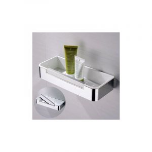 Tag&egrave;re murale de salle de bains douche et bain avec raclette de douche int&eacute;gr&eacute;e - DK619 - Couleur au choix Chrome - Bernstein