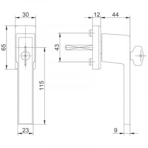 Poign&eacute;e de fen&ecirc;tre tbt &agrave; cl&eacute; reka - Finition : Noir RAL9005 - - KINTECH