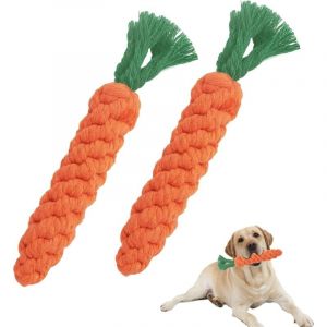 2 Pi&egrave;ces Jouets &agrave; M&acirc;cher pour Chien Carotte, Jouet pour Chien en Corde Tress&eacute;e, Jouet pour Chien Carotte, Jouets &agrave; M&acirc;cher en Corde Tress&eacute;e en Coton