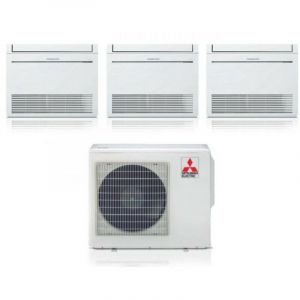 Mitsubishi Floor Standing Trial Split rèversible Air Conditioner Series MFZ-KT 12+12+12 with MXZ-3F68VF R-32 12000+12000 - New