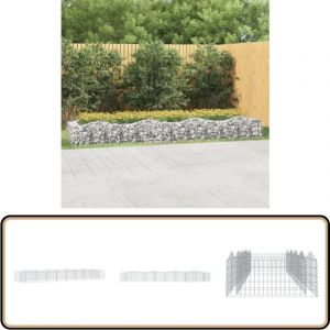 Vidaxl - Lit sur&eacute;lev&eacute; &agrave; gabions arqu&eacute; 400x100x50 cm Fer galvanis&eacute; - Jardiniere En Gabion - Bordure Jardin - Bac Acier - D&eacute;coration Ext&eacute;rieur - Pot