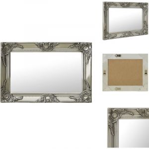 Vidaxl - Miroir mural style baroque 60x40 cm Argenté - Miroir Mural - Miroir Baroque - Miroir Vintage - Décoration Murale - Miroir Salle De Bain