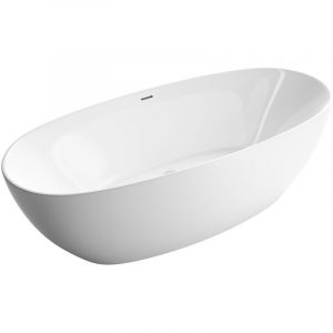 Baignoire îlot moderne design en acrylique pour salle de bain, isolation thermique - Blanc mat - 170x80x58cm - belaqua - Bernstein