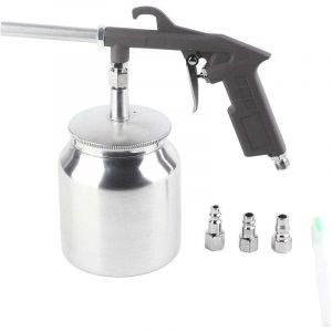 Pistolet de Sablage pour Compresseur , Kit D'outils de Pistolet de Sablage à Jet de Sable Avec Ventouse de 750 Cc pour Pulvérisation, Nettoyage,