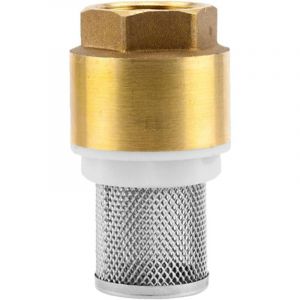 Clapet de pied en laiton : clapet anti-retour, 32 mm (G 1 pouce) &ndash; filetage pour raccordement aux pompes, y compris cr&eacute;pine d'aspiration, c&ocirc;ne de