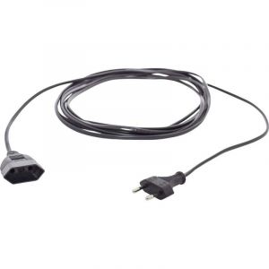 Hawa - R698 alimentation Rallonge 16 a noir 5.00 m H03VVH2-F 2X 0,75 mm² plat