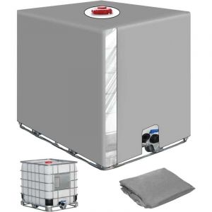 Bache pour Cuve IBC 1000L, B&acirc;che Recuperateur d Eau de Pluie avec Film Transparent, Anti-UV Anti-Poussi&egrave;re Bache Couvercle Housse de Protection Cuve