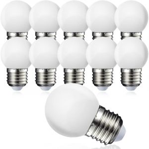 Lot de 10 globe LED E27 G45 -Blanc chaud 3000 K - 5W G45 - Coque en polycarbonate mat-Intensit&eacute; non variable [Classe &eacute;nerg&eacute;tique G]