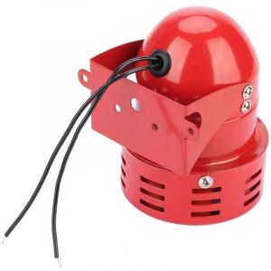 Sirene Alarme 220V Puissant &agrave; Exterieure, Sirene Alarme 120dB, Rouge Moteur Conduit Sir&egrave;ne M&eacute;tal Corne Industrie Bateau Alarme 25W 50mA