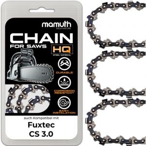 3x Chaîne de tronçonneuse 45cm 1,3mm 3/8" 62TG pour Fuxtec CS 3.0