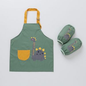 Tablier Enfant Dinosaure,Tablier Enfants avec Poches et 2 Manches, Tablier Peinture Enfant, Tablier de Cuisine Enfant Gar&ccedil;on Fille pour Cuisson