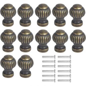 12 Pi&egrave;ces Bouton de Meuble Vintage, Bouton d'Armoire Vintage en Bronze, Mini Bouton D'armoire, Boutons de Placard avec Vis pour Caisse en Bois,