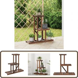 Vidaxl - Support à fleurs 81x25x75,5 cm bois massif de sapin - Support à Fleurs - Plante - Jardinerie - Intérieur Design - Meuble Extérieur