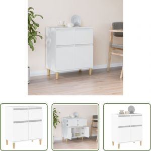 vidaXL Bois d'ing&eacute;nierie - Buffet Blanc 60x35x70 cm Bois d'ing&eacute;nierie