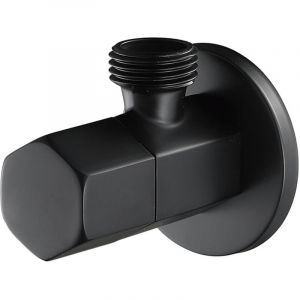 Noir Robinet D'arret wc Laiton Vanne D'arret de Robinet G1/2' Triangulaire Valve pour Douchette Douche Salle de Bain - Lntyq
