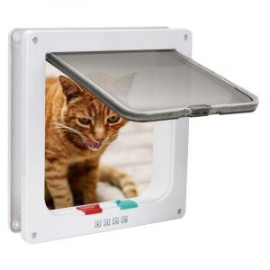 SWANEW Chatière Porte pour chat Flap Porte pour chien Porte pour animaux de compagnie 4 voies M
