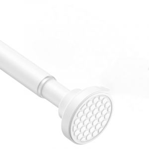 Barre de douche t&eacute;lescopique 70-120 cm, sans per&ccedil;age, id&eacute;ale pour salle de bain, fen&ecirc;tre, armoire, blanche