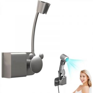 Support mural pour s&egrave;che-cheveux, r&eacute;glable &agrave; 360&deg;, mains libres, avec c&acirc;ble de suspension, support mural pour s&egrave;che-cheveux, support flexible