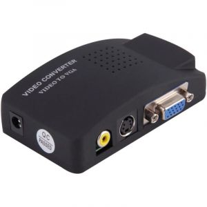 Convertisseur Adaptateur Vid&eacute;o AV, RCA, S-Vid&eacute;o vers VGA pour Moniteurs Et Projecteurs