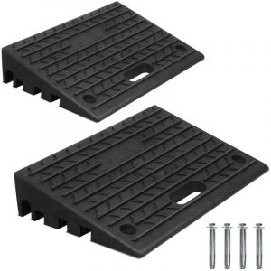 Randaco Rampe de chargement avec poign&eacute;es 2 pi&egrave;ces Curb Ramp&eacute; Rampe d'&eacute;levage Rampion de trottoir en caoutchouc portable de fauteuils roulants