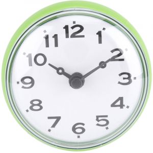 Eosnow Miroir de fen&ecirc;tre mural &agrave; ventouse &eacute;tanche, horloge de douche de bain, accessoires de salle de bains, vert