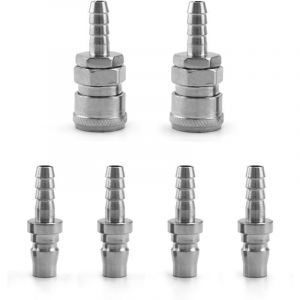 6 Pcs Embout Compresseur Air, 8mm Raccord Pneumatique Rapide Male Femelle (SH20+PH20)