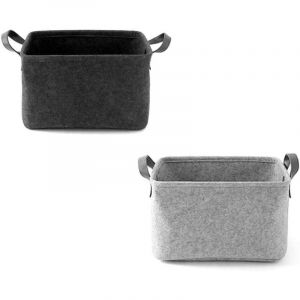 Panier en feutrine, bo&icirc;te de rangement en feutrine, paniers en feutrine &agrave; deux anses, bo&icirc;te de rangement pour v&ecirc;tements, serviettes, articles de