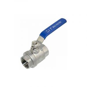 Valve à Bille Femelle Port Complet en Acier Inoxydable Vanne à Sphère avec Bleu Poignée en Vinyle WOG1000，DN40 (1")