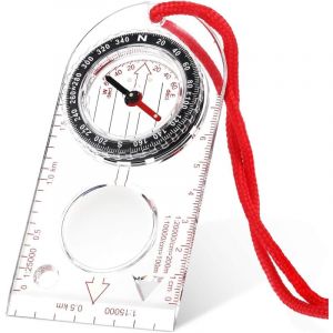 Ahlsen - Boussole de Navigation avec Déclinaison Réglable pour Lecture Carte, Expédition, Randonnée, Course d'Orientation et Survie (1 Pièce)