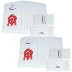 20x Sacs compatible avec Miele Flamenco 2000, Flamenco ii, Floorcare, Fuchsia aspirateur - microfibres non tissées, 27,5cm x 18cm blanc - Vhbw