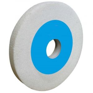 Diamwood Meule Touret Vitrifi&eacute;e Blanche avec Grain 60 - D. 150 mm - &Eacute;paisseur 20 mm - Al&eacute;sage 32 mm - Id&eacute;ale pour Aff&ucirc;tage et Meulage - Mat&eacute;riau
